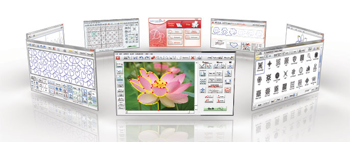 screenshots of quilting software